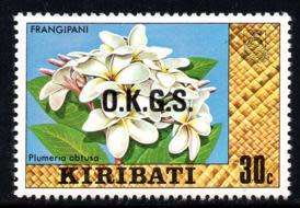 Kiribati - 1981 Official 30c Frangipani MNH SG O6