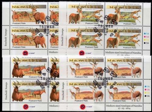 Namibia - 2014 Medium-sized Antelopes Control Block Set Used SACC 802-805