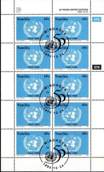 Namibia - 1995 50 Years UN Sheet Used SACC 139