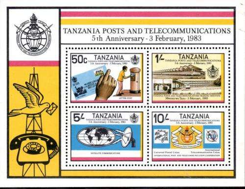 Tanzania - 1983 5th Anniv of Posts and Telecommunications Corp MS MNH SG 374