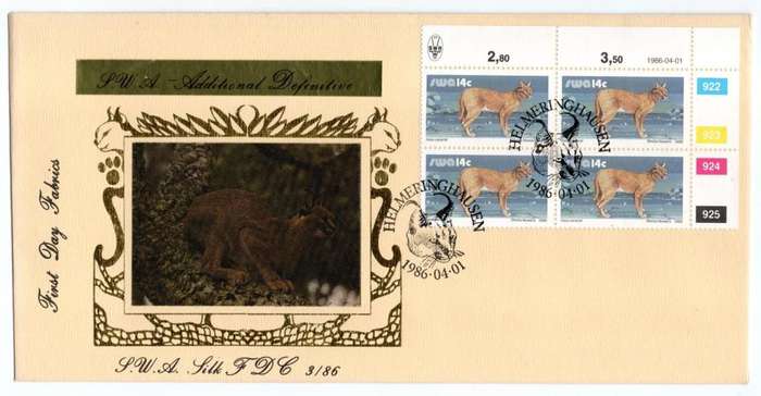 SWA - 1986 14c Caracal Additional Value Silk FDC
