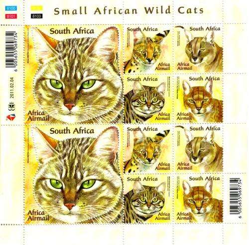 South Africa - 2011 Small African Wild Cats Sheet MNH SACC 2161-2165