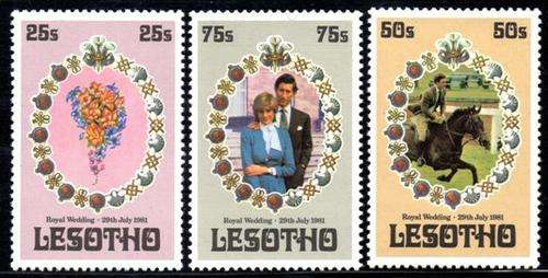Lesotho - 1981 Royal Wedding Set MNH SG 451-453
