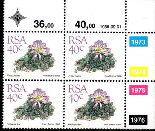 South Africa - 1988 Succulents 40c Control Block MNH SACC 678