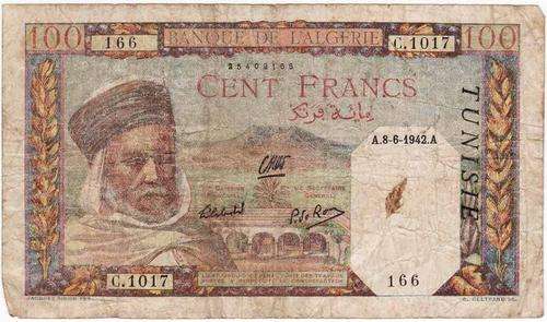 Algerian 100 francs 1942