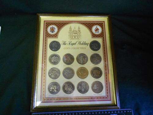 The Royal wedding coin collection in frame with glass - as per scan*