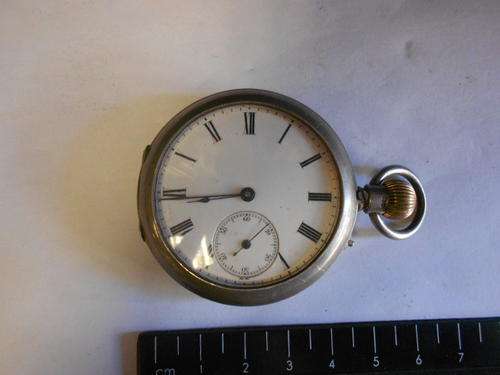 Silver hallmarked pocket watch, not working - as per scan