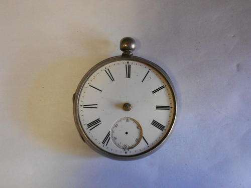 Silver hallmarked pocket watch, no glass, no hands, no winder and not working - as per scan