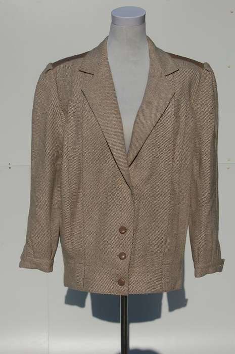 Vintage Caramel Wool Baseball Jacket
