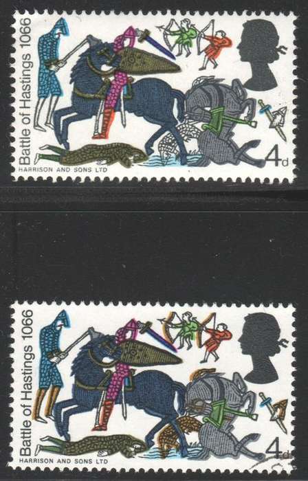 Great Britain : SG705c 4d Multicoloured - VARIETY MISSING BISTRE MM