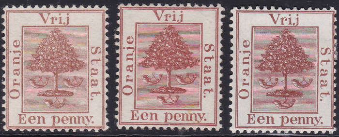 OFS 1868 SG1-3 1d PALE/RED/DEEP BROWN MM/UNUSED