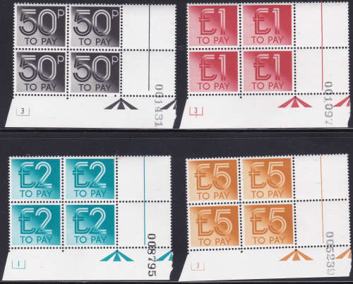 Great Britain QE11 1982 SG D90-D101 COMPLETE SET OF POSTAGE DUES IN PRISTINE UM MARGINAL CONTROL BO4