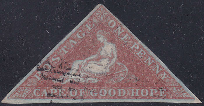 Cape of Good Hope - SACC3 1d BRICK-RED ON SLIGHTLY BLUED PAPER - SUPERB USED R11000