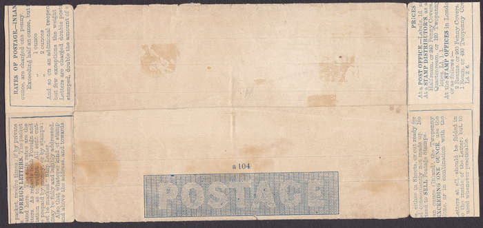 Great Britain : 2d MULREADY LETTER SHEET UNUSED - VERY FINE CV£400+