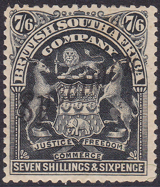 B.S.A.C/Rhodesia SG88s/SACC82s 7s6d  BLACK SPECIMEN MM