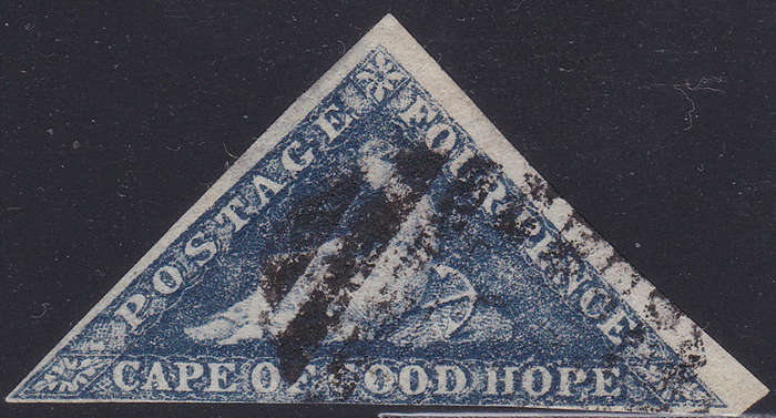 CAPE OF GOOD HOPE 1853 SACC15b - 4d SLATE BLUE - FINE USED - CV R18000