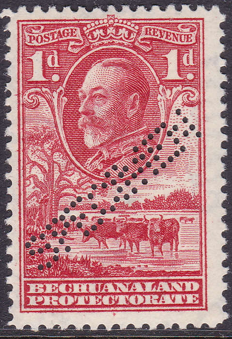 BECHUANALAND PROTECTORATE 1932 SACC95s 1d SCARLET `SPECIMEN` LMM CV R833