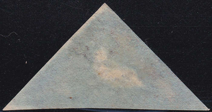 Cape of Good Hope 1853 SACC1a 1d DEEP BRICK RED ON DEEPLY BLUED PAPER - VFU CV R14000