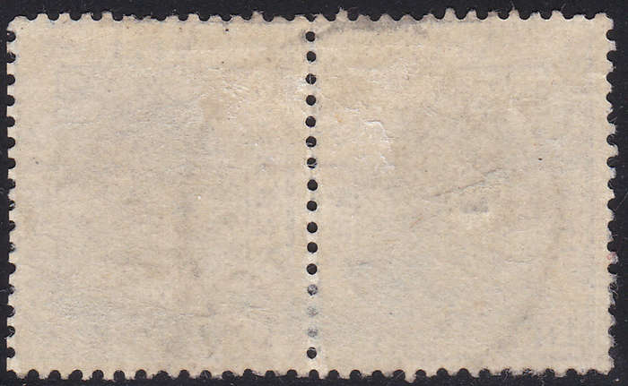 OFS - SACC46(var) 2½d ON 3d ULTRAMARINE USED PAIR WITH MISSING TOP TO `2` AND `1` IN FRACTION FU