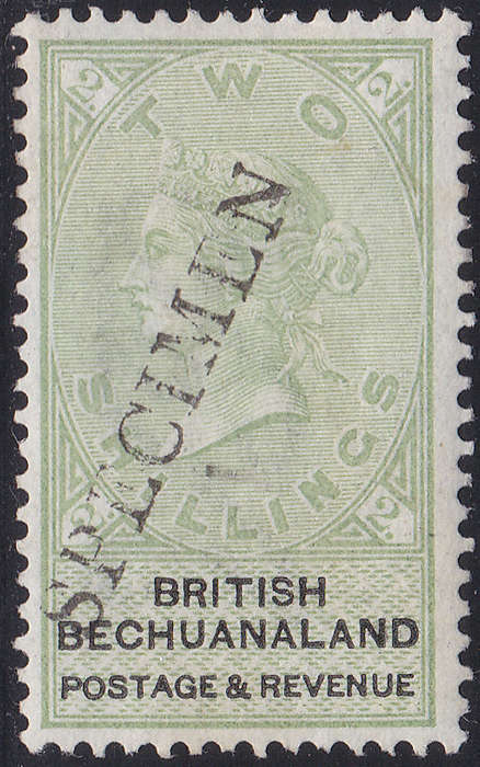 BECHUANALAND 1887 SACC16s 2/- GREEN and BLACK `SPECIMEN` CV R2083