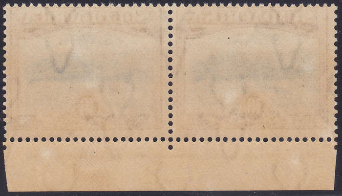 SWA 1927-30 SACC90 10/- BLUE and BROWN INSCRIPTIONAL PAIR - MM - CV R13000