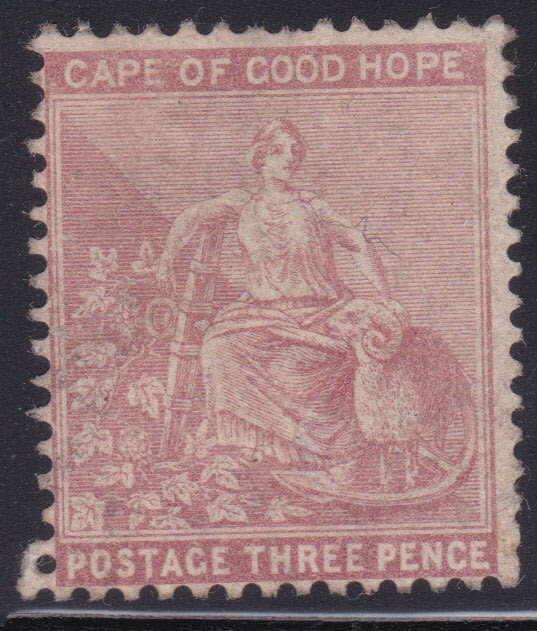 CAPE OF GOOD HOPE 1881 SACC34a 3d DEEP CLARET(WM CROWN CC) MM CV R5000