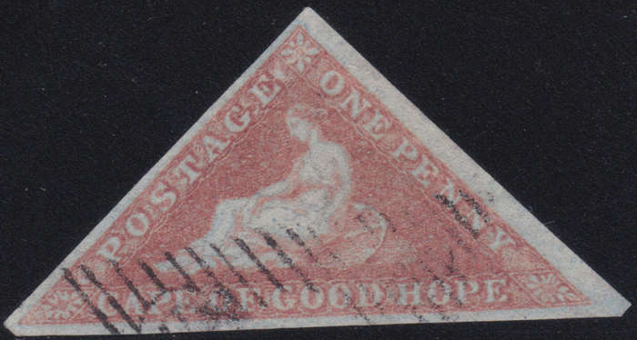 Cape of Good Hope 1853 SACC3a  1d BROWN-RED  SUPERB USED CV R13000