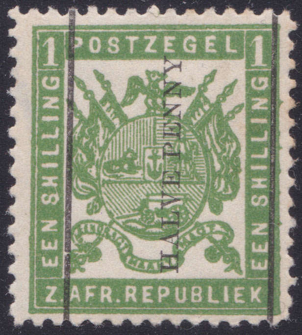 TRANSVAAL 1885 SACC194 ½d ON 1/-, SURCHARGE UP - MM - CV R550