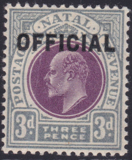 Natal 1904 SACC4 3d PURPLE & GREY ''OFFICIAL'' STAMP - LMM - CV R400