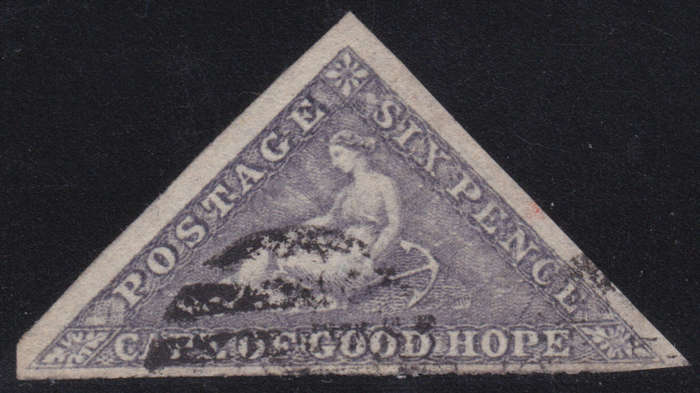 Cape of Good Hope : 1862 SACC7d : 6d SLATE PURPLE - FINE USED - CV R32000