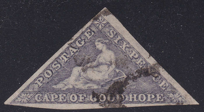 Cape of Good Hope 1862 - SACC7c :  6d SLATE LILAC - VFU CV R20000