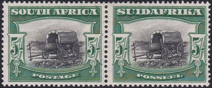 Union of SA - 1927 SACC38 5/- BLACK and GREEN - VLMM CV R10000