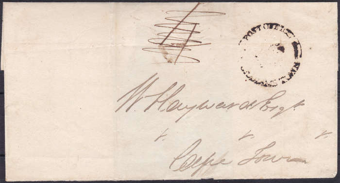 Cape of Good Hope : Stampless Cover - GRAHAMSTOWN CANCEL(TYPE 7)