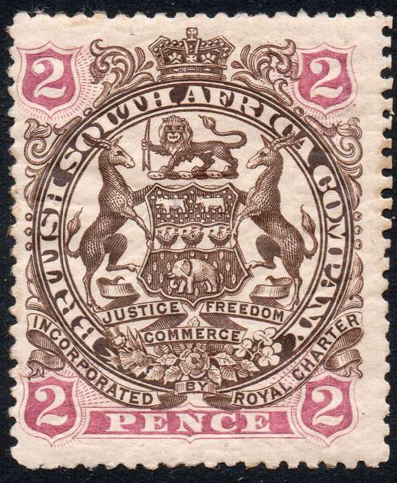 BSAC/Rhodesia : 1897 SG68 2d Brown & Mauve MM £26(2017)