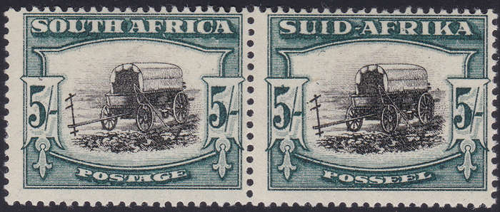 UNION OF SA 1933 SACC62ac 5/- Black & Green - ``Broken Yoke`` variety **UM** CV R3500