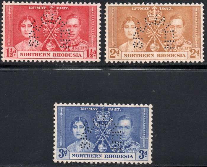 Northern Rhodesia 1937 Coronation ``SPECIMEN`` set of  - *UM* CV £170(2017)
