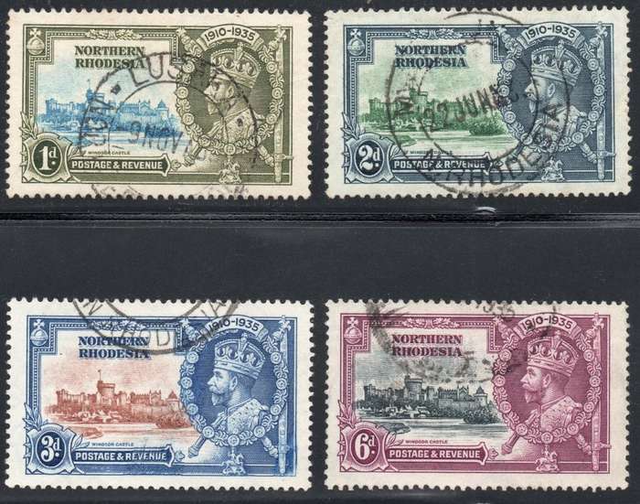 Northern Rhodesia 1935 Silver Jubilee - Used set of 4 - VFU CV £16(2017)