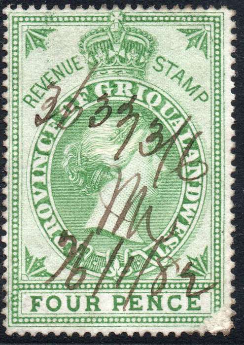Griqualand West 1870 Barefoot #61 4d Green - Fine Used