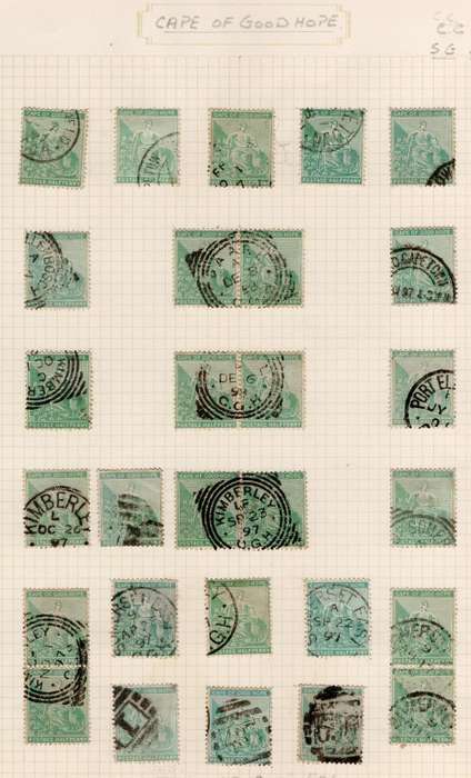 Cape of Good Hope - Rectangular Issue Postmark Collection on 13 Album pages - please see all scans