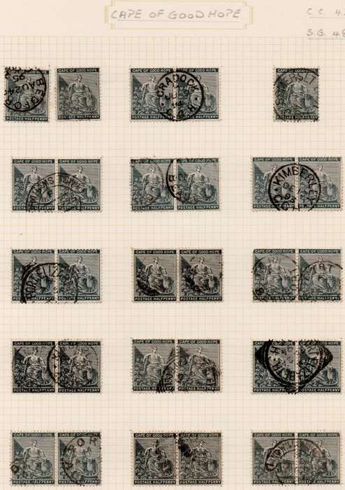 Cape of Good Hope - Rectangular Issue Postmark Collection on 13 Album pages - please see all scans