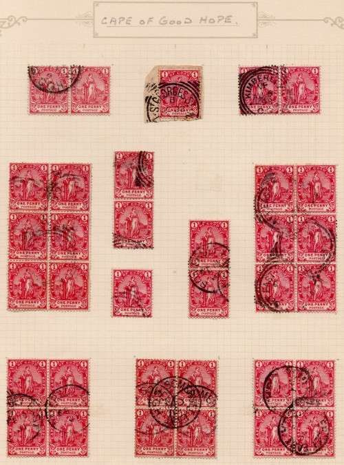 Cape of Good Hope - Rectangular Issue Postmark Collection on 13 Album pages - please see all scans