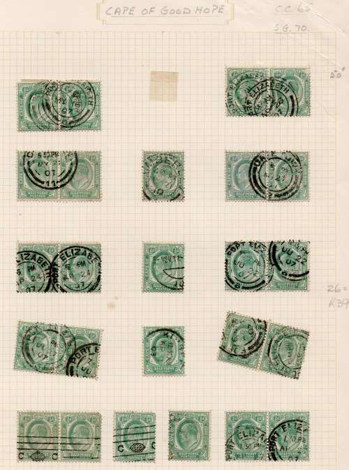 Cape of Good Hope - Rectangular Issue Postmark Collection on 13 Album pages - please see all scans