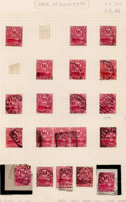 Cape of Good Hope - Rectangular Issue Postmark Collection on 13 Album pages - please see all scans