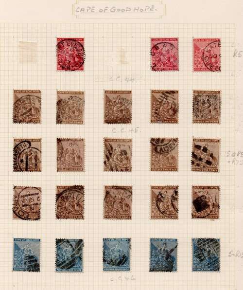 Cape of Good Hope - Rectangular Issue Postmark Collection on 13 Album pages - please see all scans