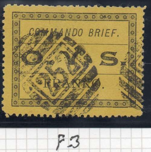 OFS - MILITARY FRANK STAMP - SACC1 - BLACK/BISTRE-YELLOW  - ``BARKLEY EAST``(BONC 252) CDS