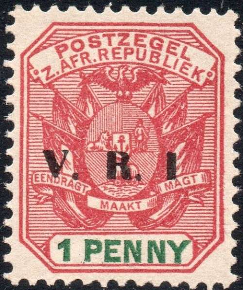 TRANSVAAL 1900 SACC233c : 1d ROSE-RED and GREEN - VARIETY NO STOP AFTER ``I`` MM