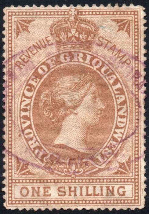 Griqualand West 1870 Barefoot #64 1/- BROWN - VFU