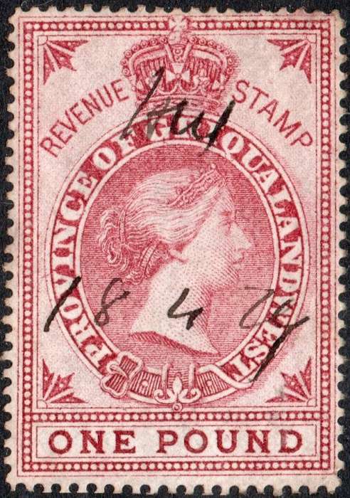 Griqualand West 1870 Barefoot #70 £1 RED - VFU