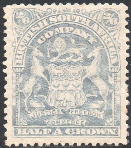 BSAC / RHODESIA 1898-1908 SACC79 2s6d BLUISH-GREY - MM CV R2000