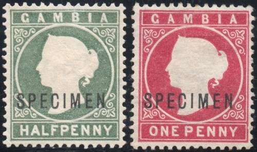 GAMBIA 1886-94 : SG21s//sg24s & SG32s - COMPLETE SET OF ``SPECIMEN`` STAMPS FOR THIS ISSUE -CV £400+